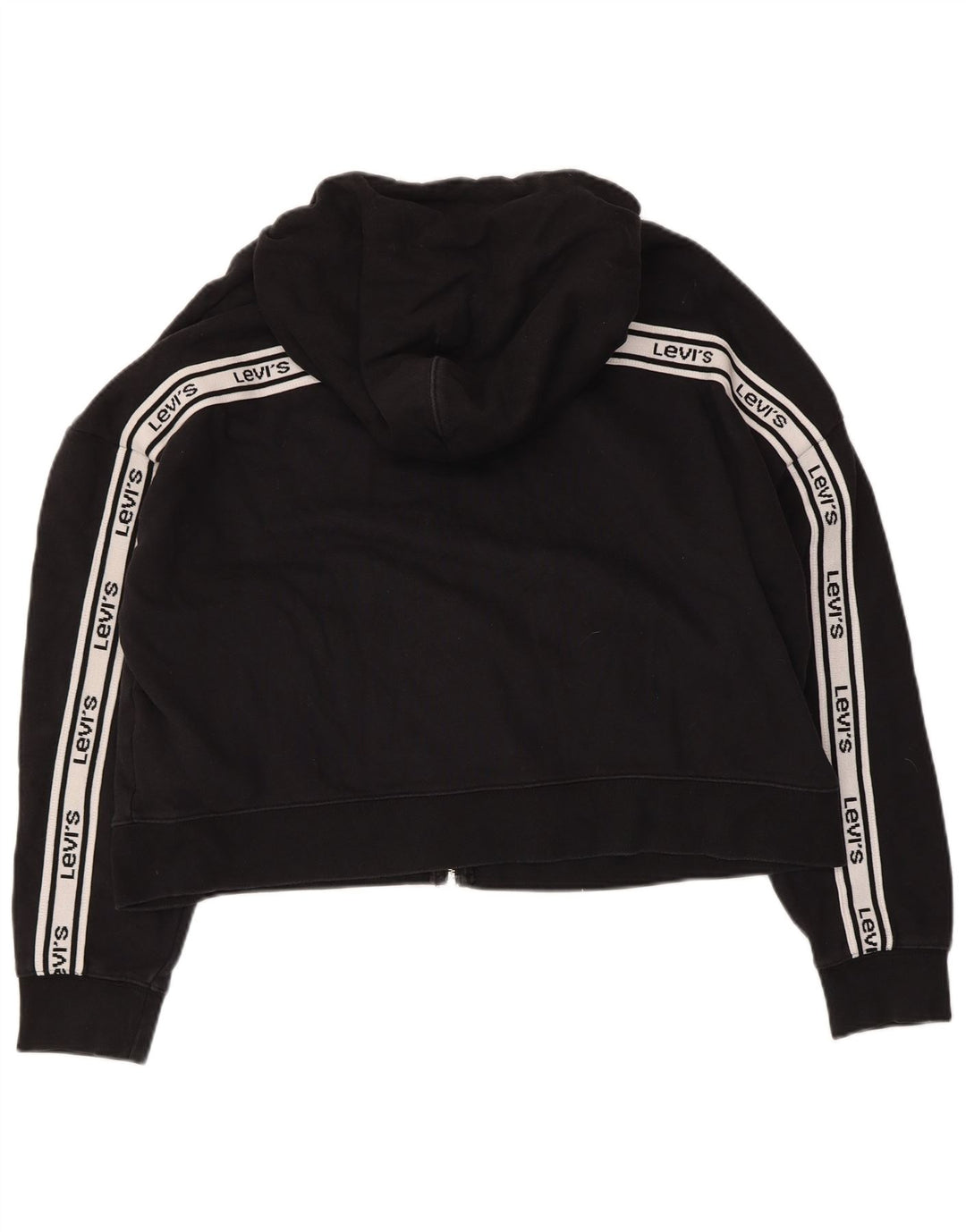 Levi's Damen-Pullover, übergroß, Crop-Zip, Kapuzenpullover, Gr. 16, Schwarz