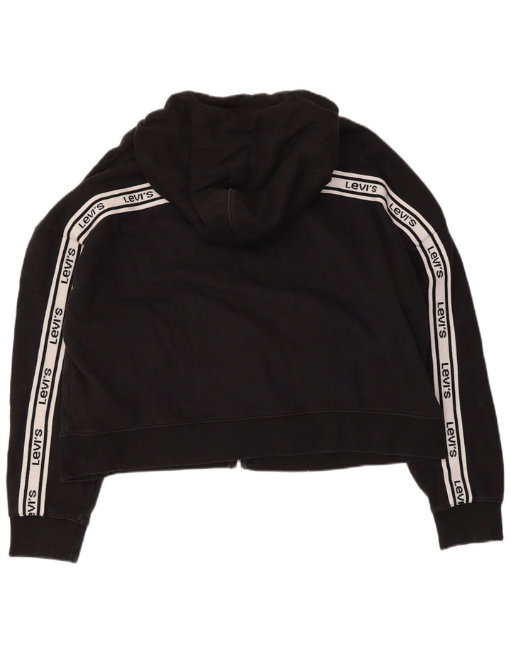 Levi's Damen-Pullover, übergroß, Crop-Zip, Kapuzenpullover, Gr. 16, Schwarz