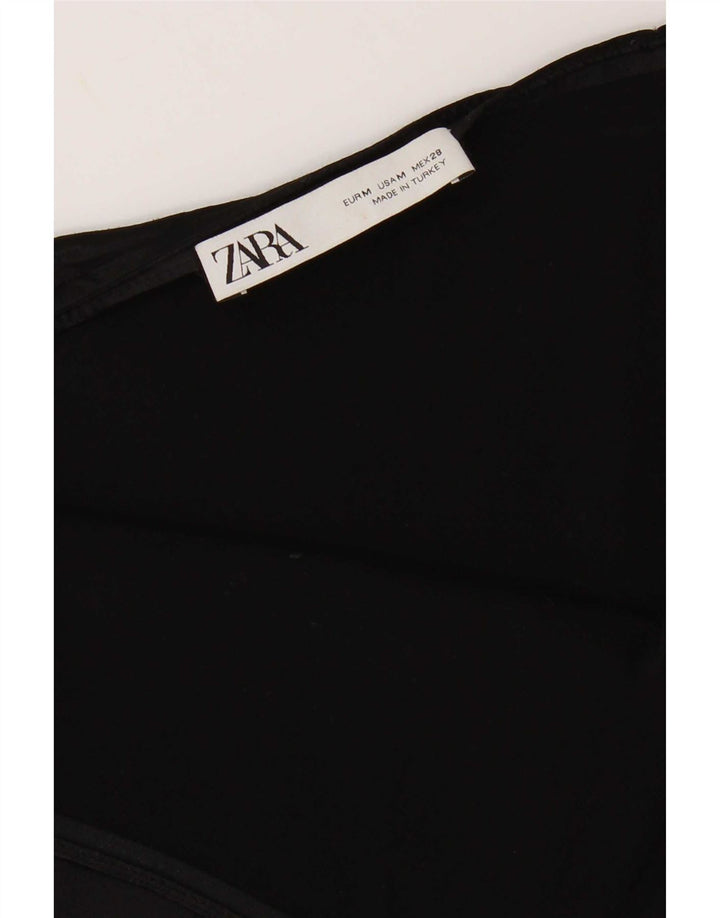 Zara Damen A-Linien-Rock Medium W28 Schwarze Viskose