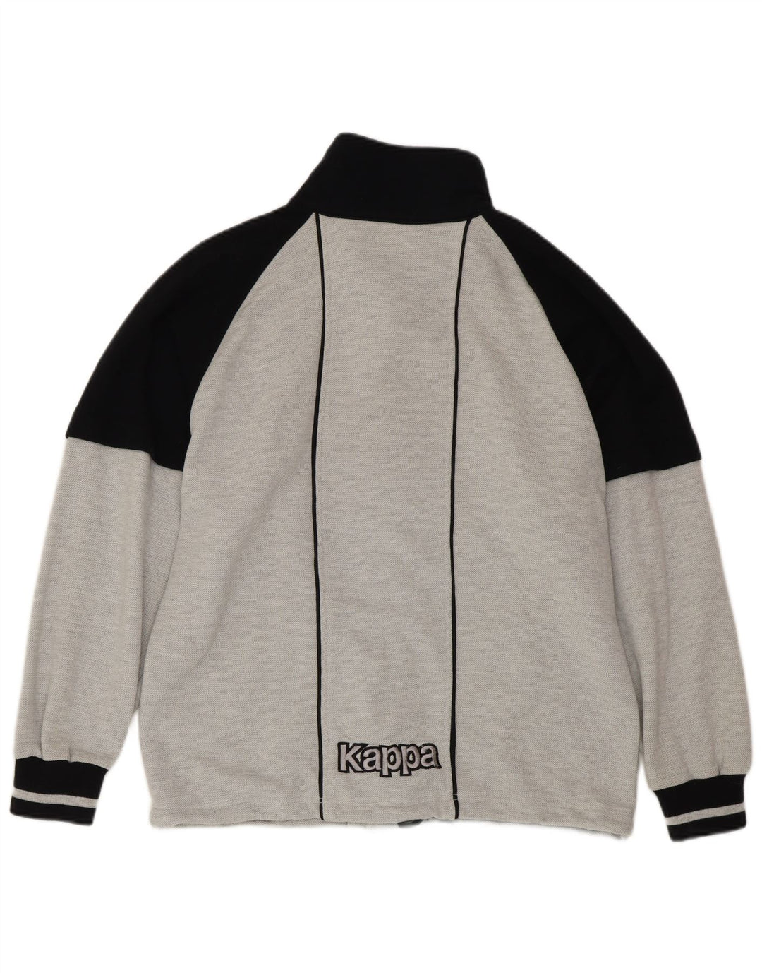 KAPPA Mens Graphic Loose Fit Varsity Jacket Small Grey Colourblock