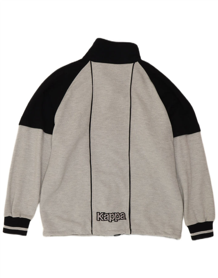 KAPPA Mens Graphic Loose Fit Varsity Jacket Small Grey Colourblock