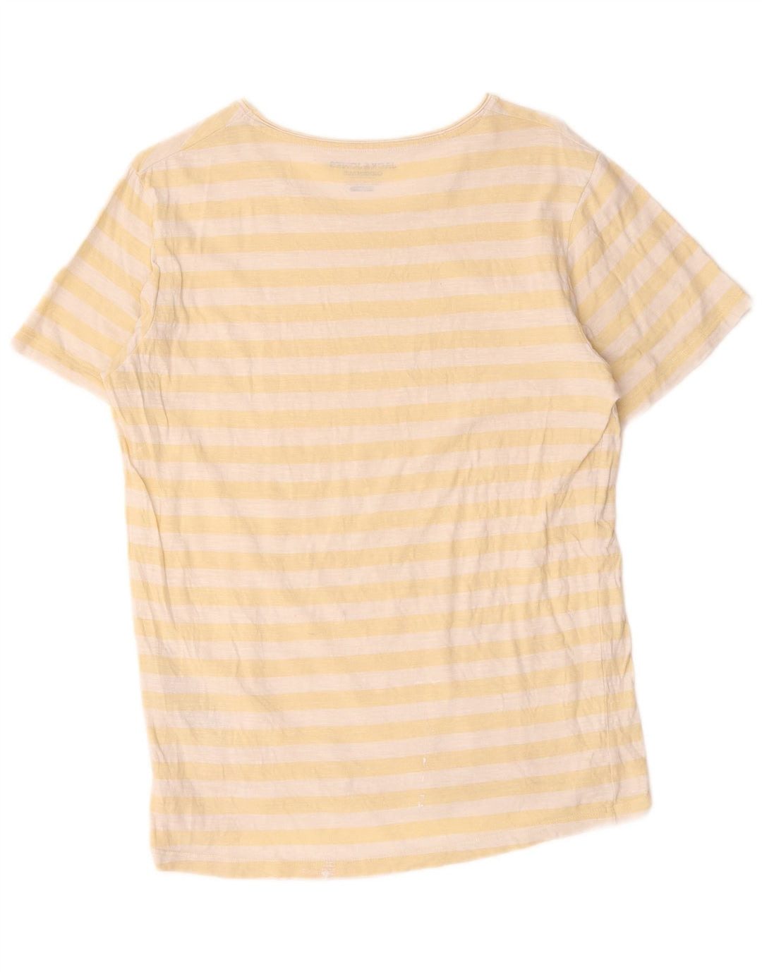 Jack & Jones Herren-T-Shirt-Oberteil aus mittelgelber, gestreifter Baumwolle