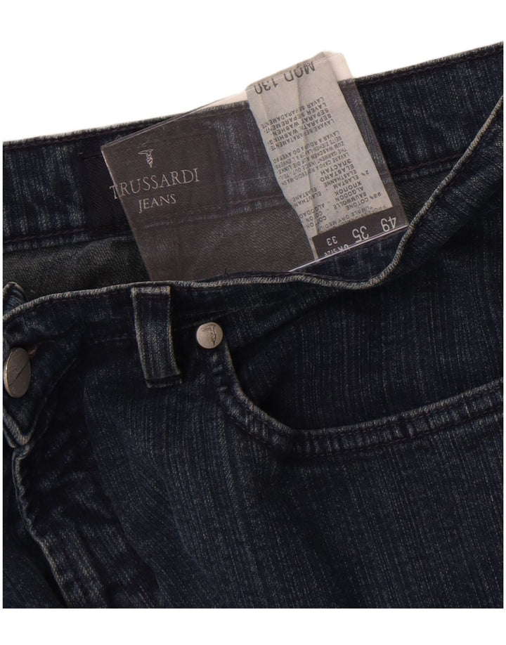 Trussardi Herren Straight Jeans W33 L27 Blaue Baumwolle