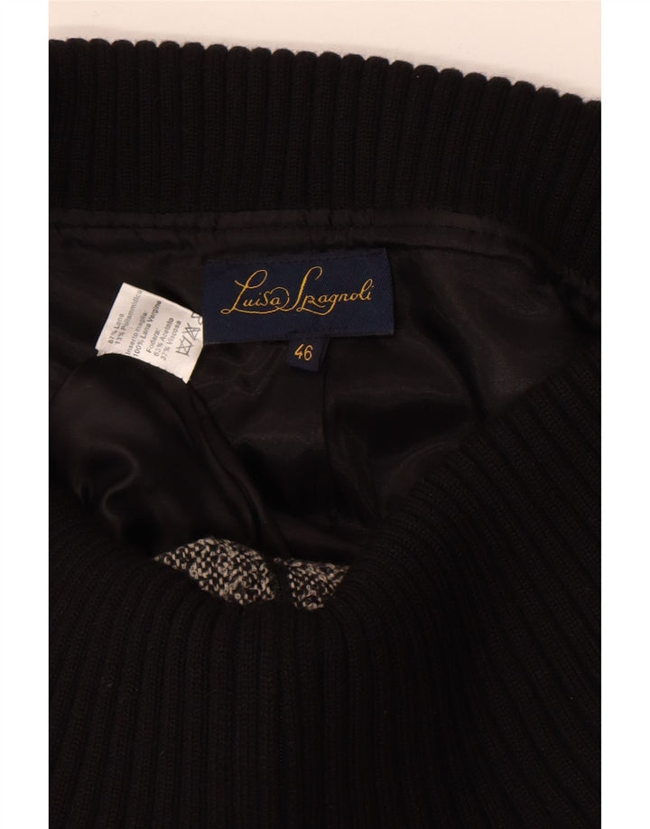 Luisa Spagnoli Damen Blazer Jacke IT 46 Große grau gefleckte Wolle