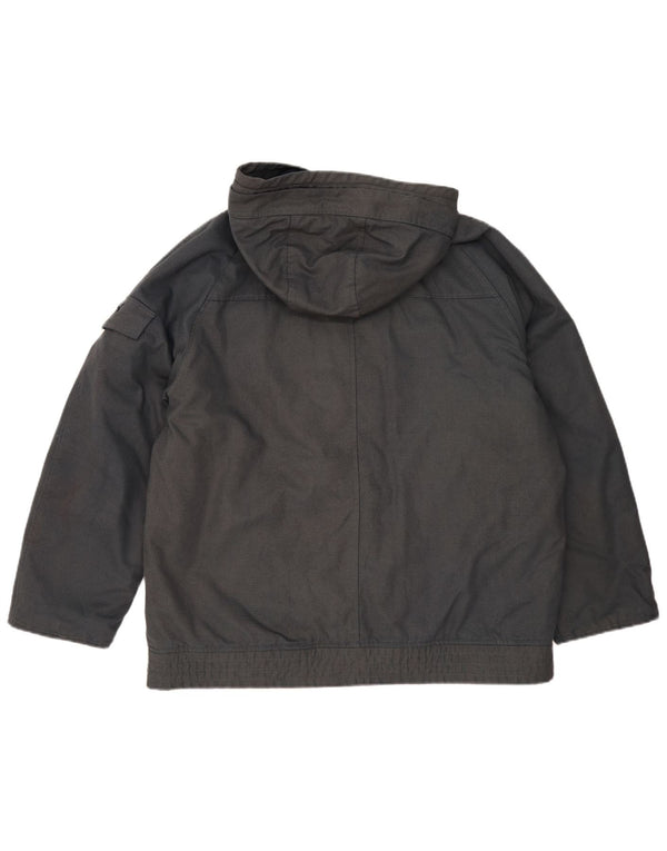 Puma Herren-Windbreakerjacke mit Kapuze, UK 40, große graue Baumwolle