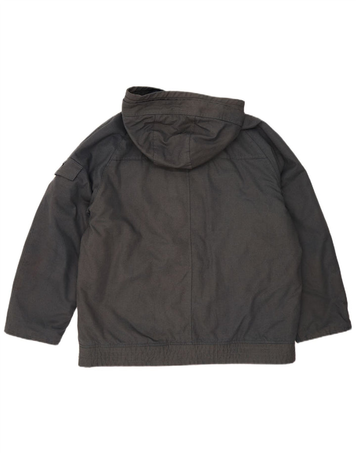 Puma Herren-Windbreakerjacke mit Kapuze, UK 40, große graue Baumwolle