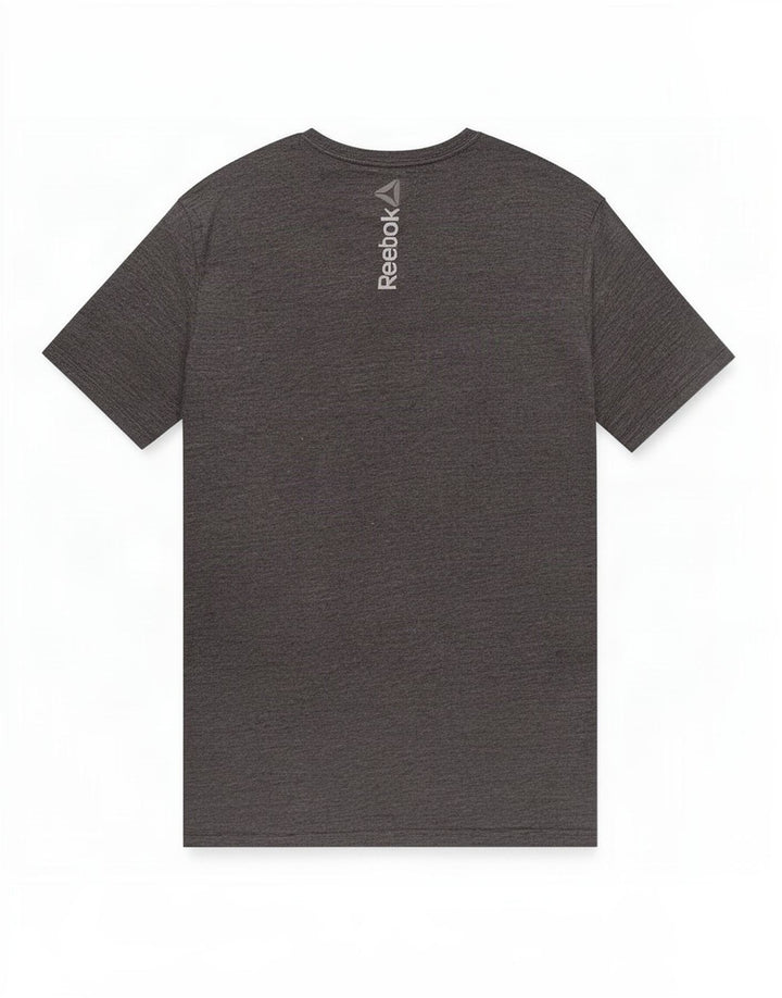 Reebok Herren Grafik-T-Shirt-Oberteil, großes graues Polyester