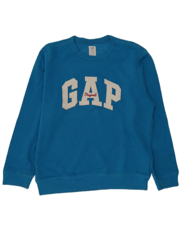 Gap Herren-Sweatshirt mit Grafik, groß, aus blauer Baumwolle