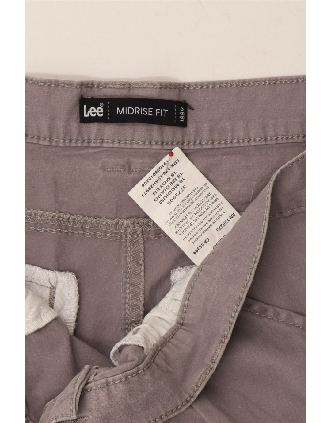 LEE Womens Mid Rise Cargo Shorts US 18 2XL W40 Grey Cotton Vintage Lee and Second-Hand Lee from Messina Hembry 