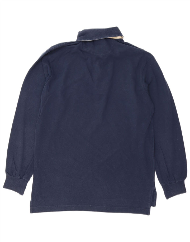 Brooksfield Herren-Langarm-Poloshirt IT 48 Mittelmarineblaue Baumwolle