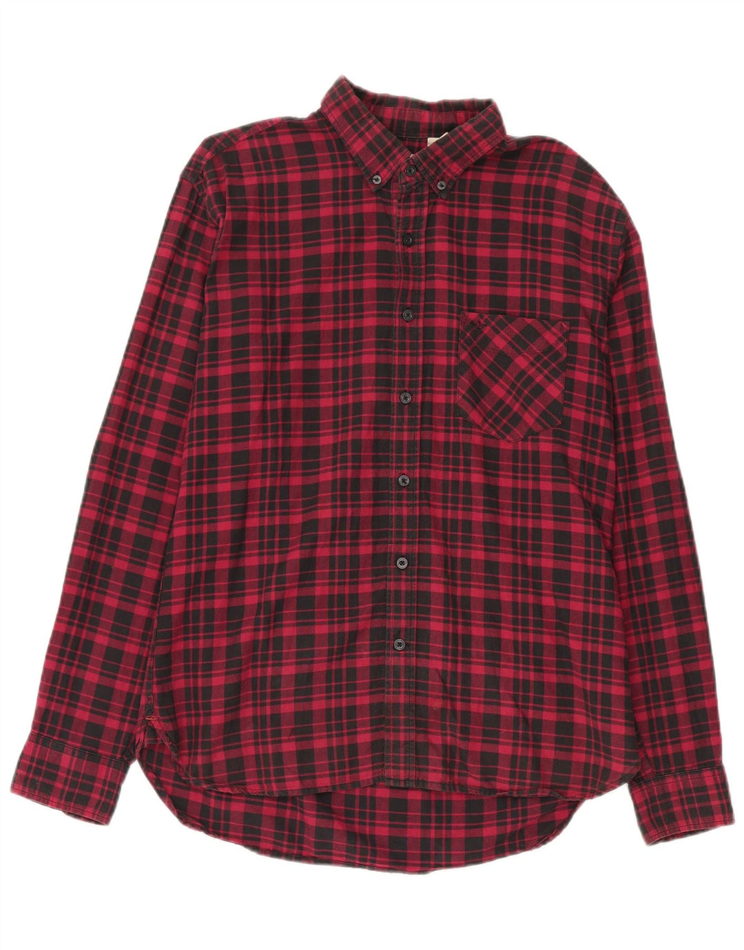 Dockers Herren-Flanellhemd mit Standard-Passform, mittelrot, kariert, Baumwolle