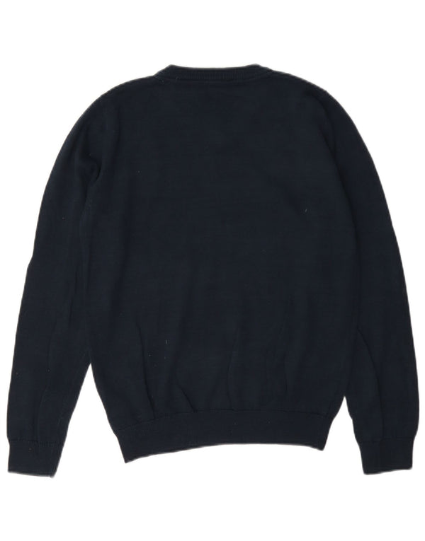 Marks & Spencer Jungen-Pullover mit V-Ausschnitt, 11–12 Jahre, marineblaue Baumwolle
