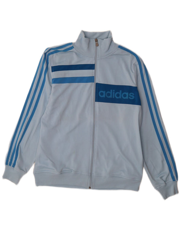 Adidas Jungen Grafik-Trainingsanzug-Top-Jacke, 13–14 Jahre, groß, blau, Farbblock