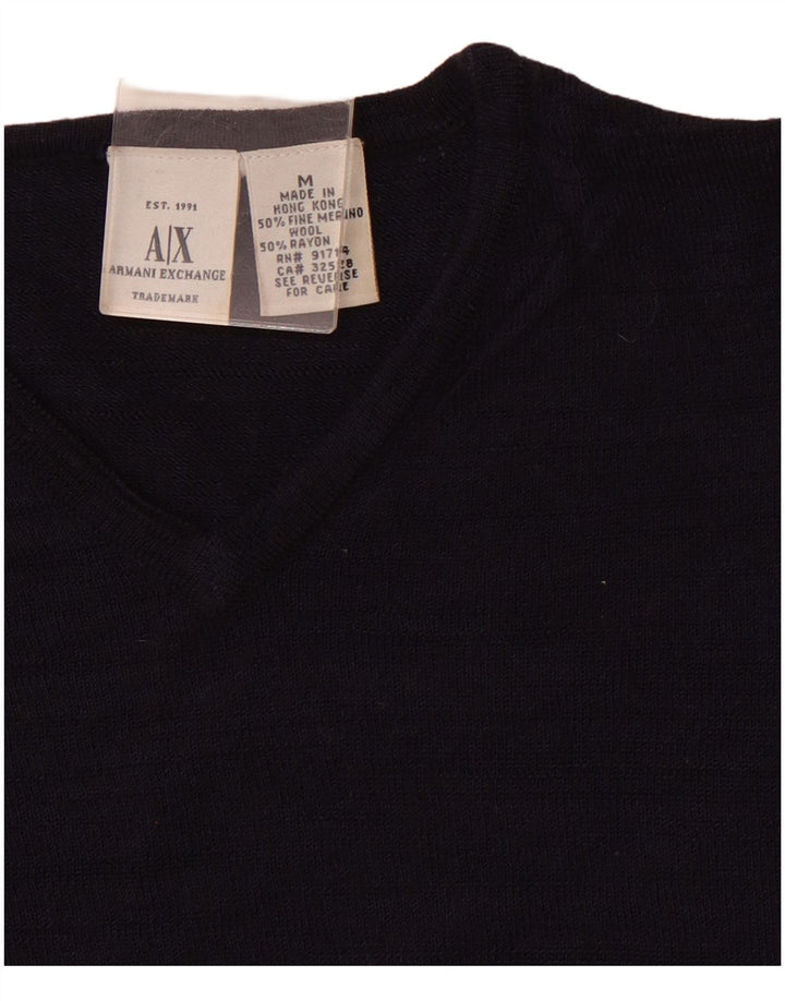 ARMANI EXCHANGE Damen-Pullover mit V-Ausschnitt, Gr. 12, mittleres Marineblau