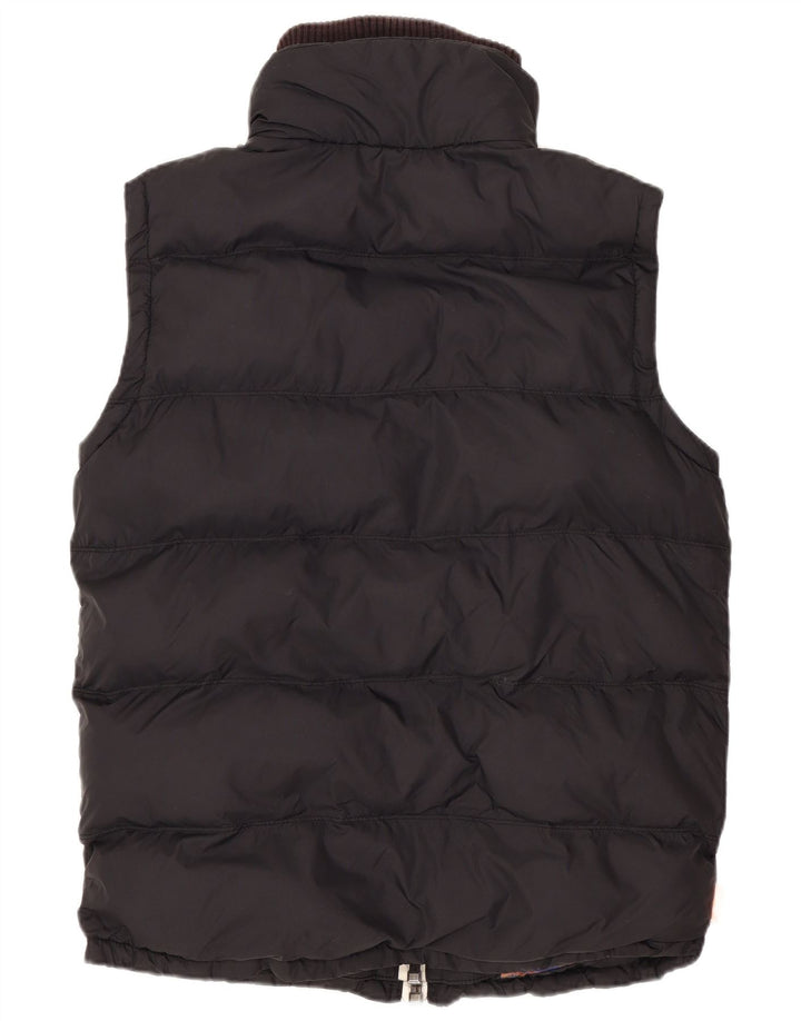 Superdry Herren-Übergröße, gepolsterte Weste, UK 10, Größe S, schwarzes Nylon