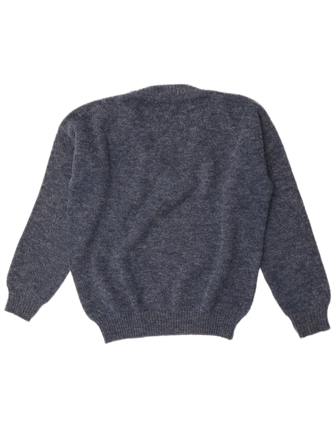 Vintage Herren V-Ausschnitt Pullover Pullover Medium Marineblau Geometrisch