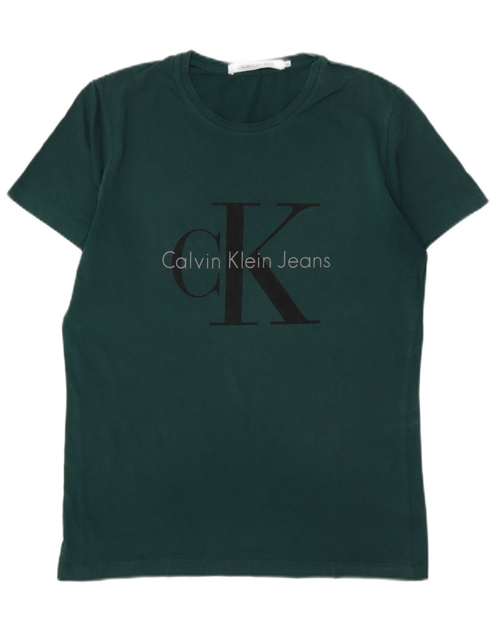 CALVIN KLEIN JEANS Herren Grafik-T-Shirt-Oberteil Mittelgrün