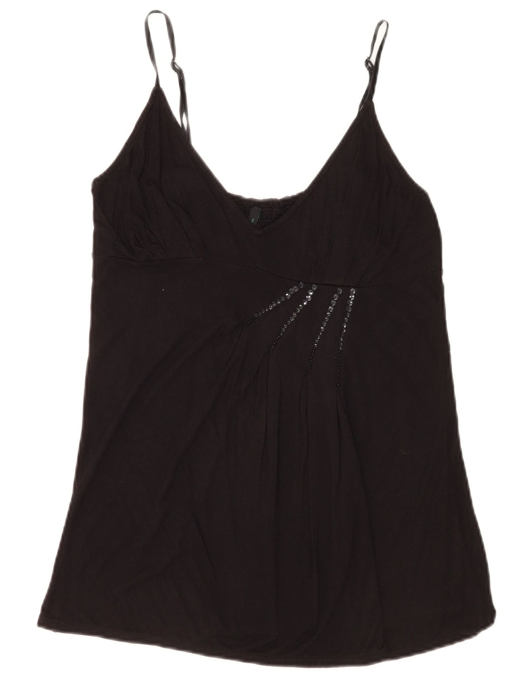 Benetton Damen Cami Top UK 12 Medium Schwarz