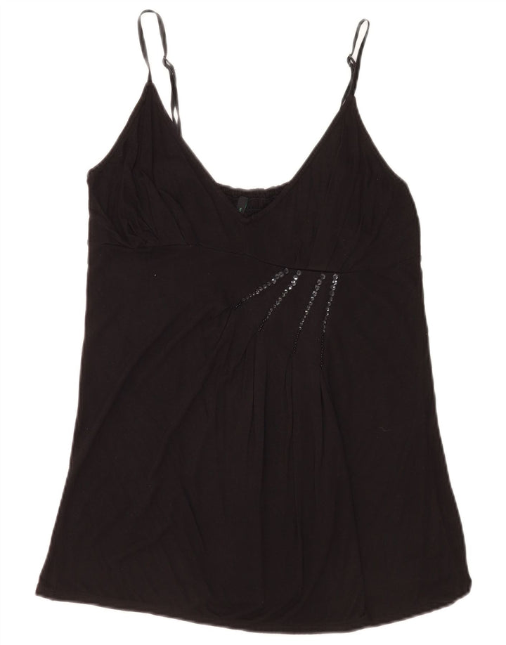 Benetton Damen Cami Top UK 12 Medium Schwarz