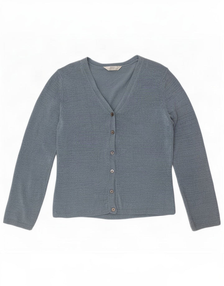 Marks & Spencer Damen St. Michael Cardigan Pullover UK 12 Mittelblau