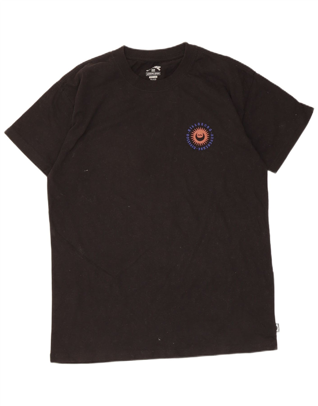 Billabong Herren Grafik-T-Shirt-Oberteil aus mittelschwarzer Baumwolle