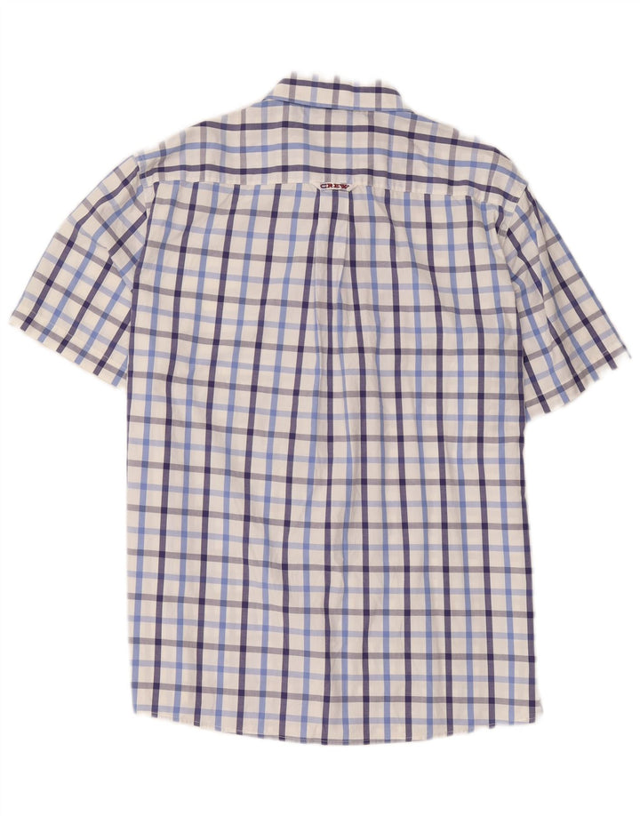Crew Herren-Hemd, kurzärmelig, klassische Passform, XL, weiß kariert, Baumwolle