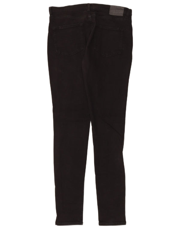 French Connection Damen Skinny Jeans UK 14 Large W34 L32 Schwarze Baumwolle