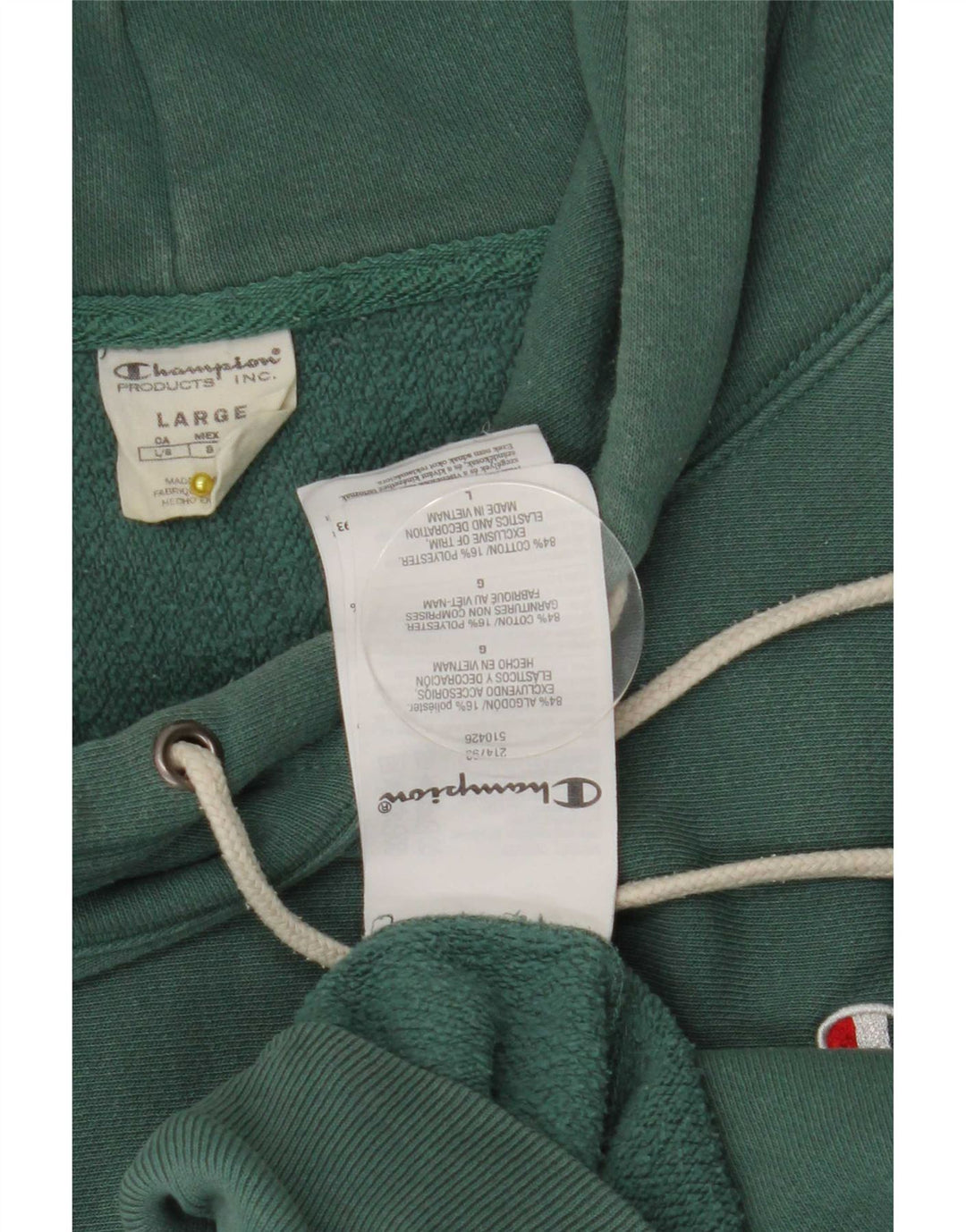 Champion Herren-Kapuzenpullover, groß, grüne Baumwolle