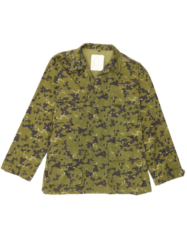 Vintage Herren Militärjacke UK 40 Große grüne Tarnung aus Polyester