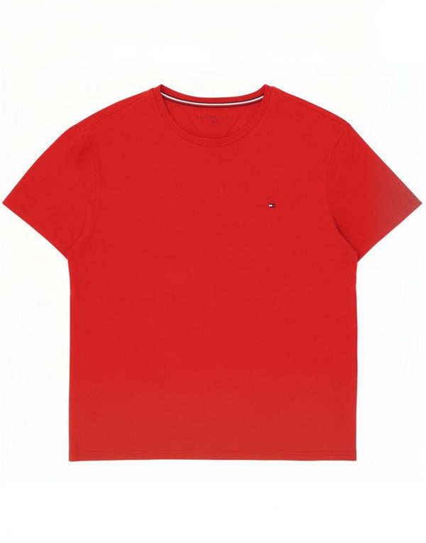 Tommy Hilfiger Herren T-Shirt Top Große rote Baumwolle