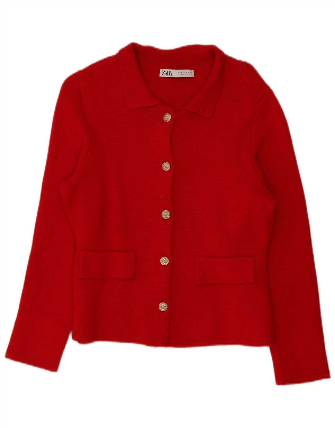 Zara Damen-Cardigan-Pullover UK 14 Mittelrote Viskose