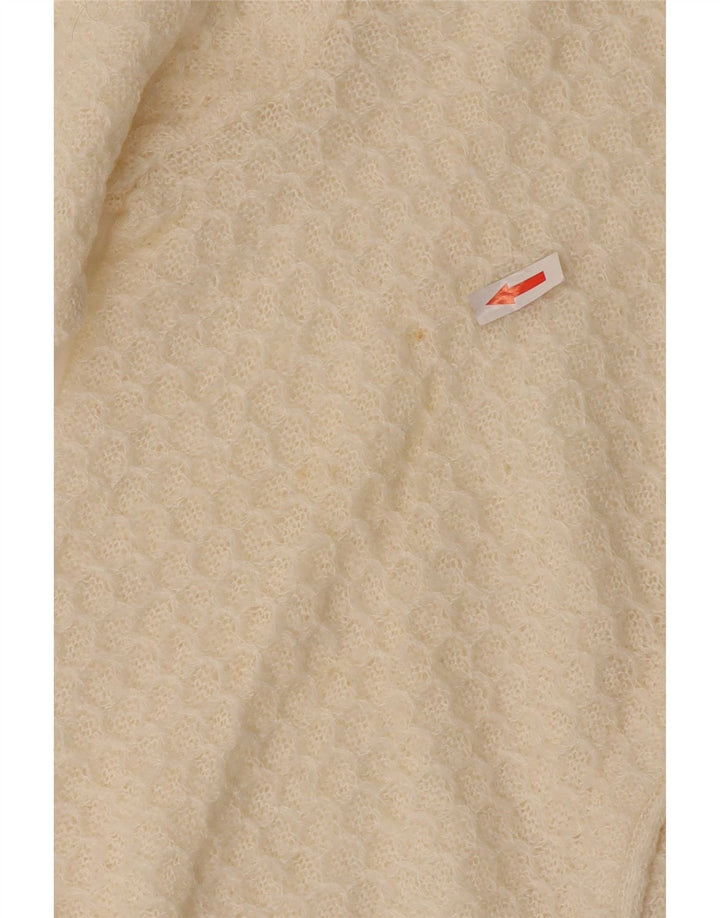 Vintage Damen Cardigan Pullover UK 10 Small Off White