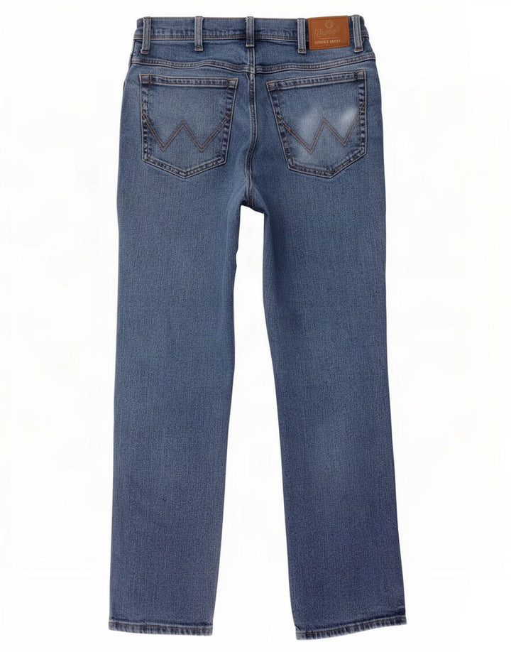 Wrangler Herren Regular Straight Jeans W34 L32 Blaue Baumwolle