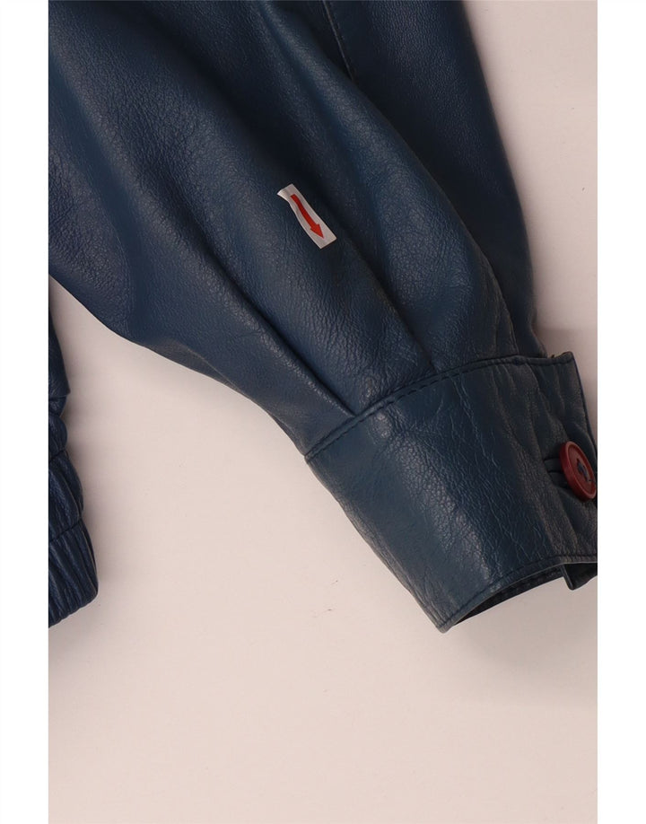 VINTAGE Herren Militärlederjacke IT 52 XL Blaues Leder