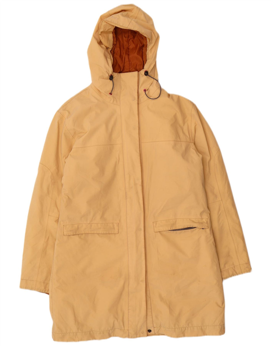 Vintage Damen Kapuzenmantel IT 46 Großes gelbes Nylon