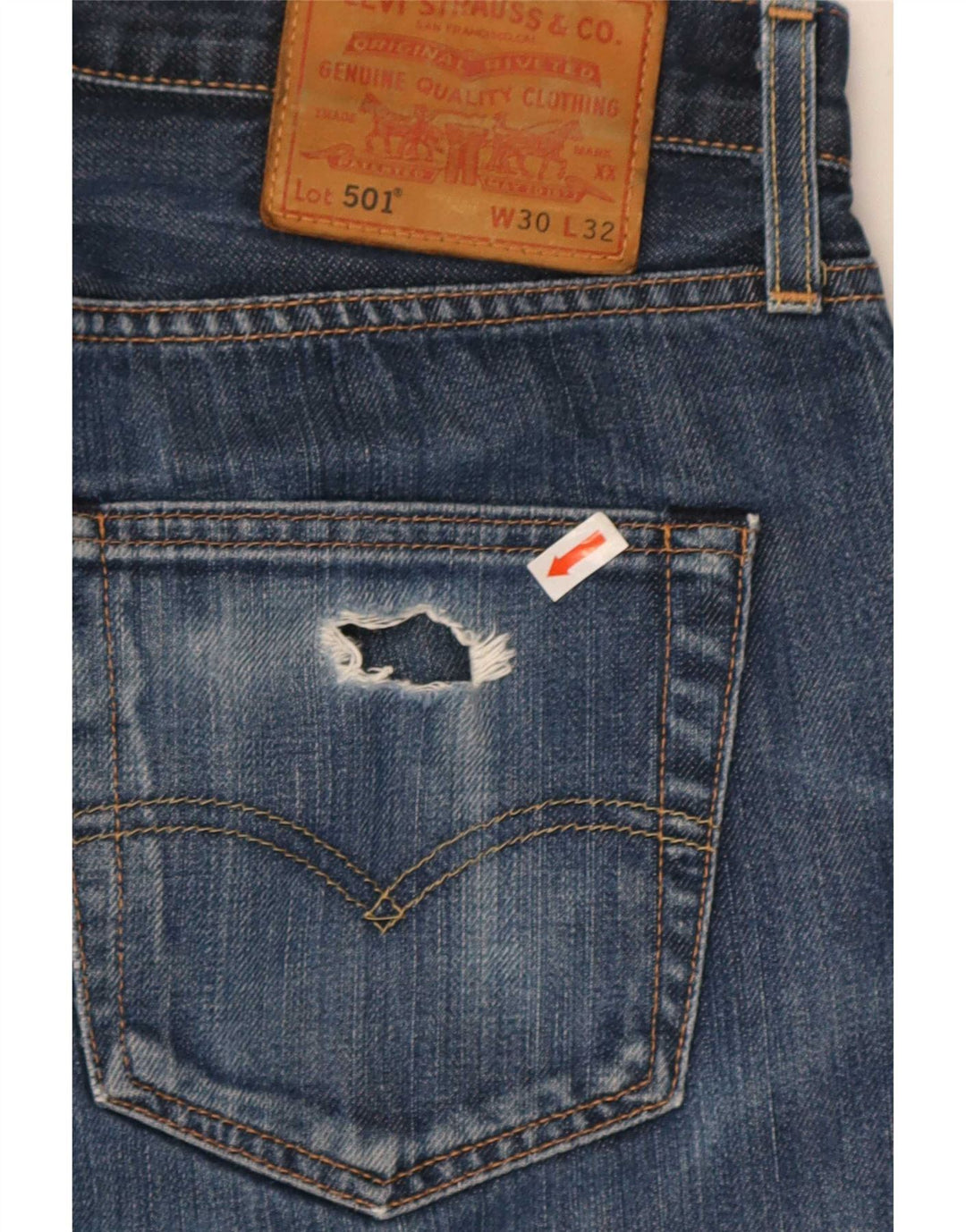Levi's Herren 501 Straight Jeans W30 L32 Blaue Baumwolle