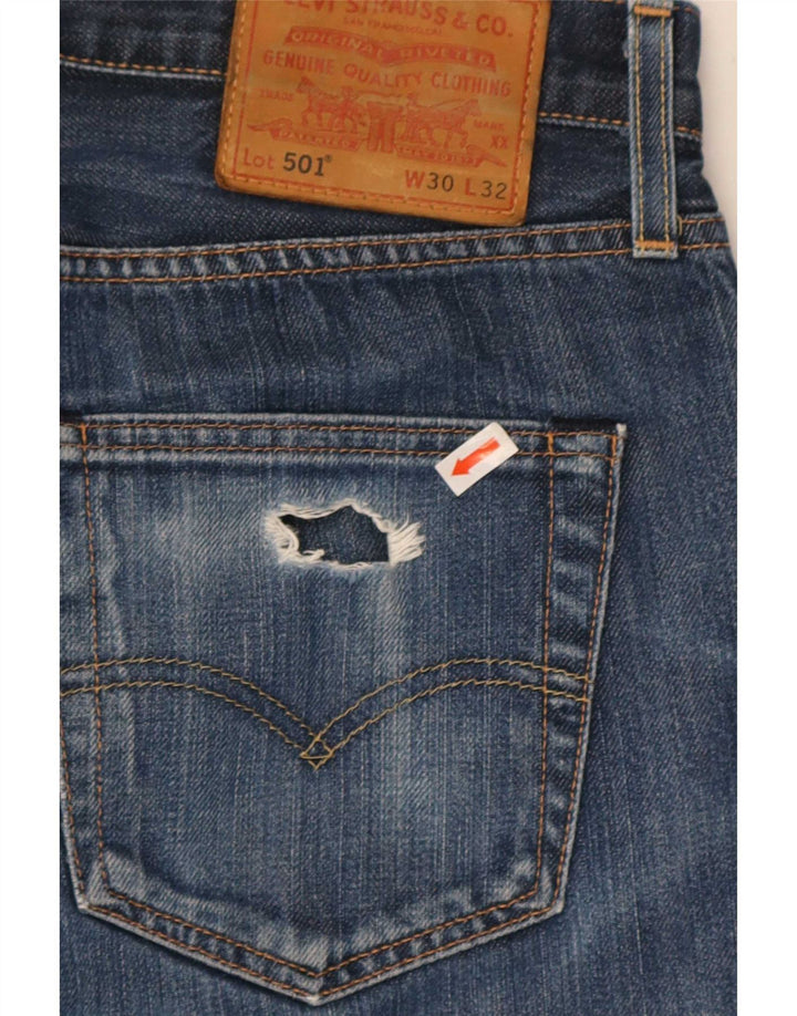 Levi's Herren 501 Straight Jeans W30 L32 Blaue Baumwolle