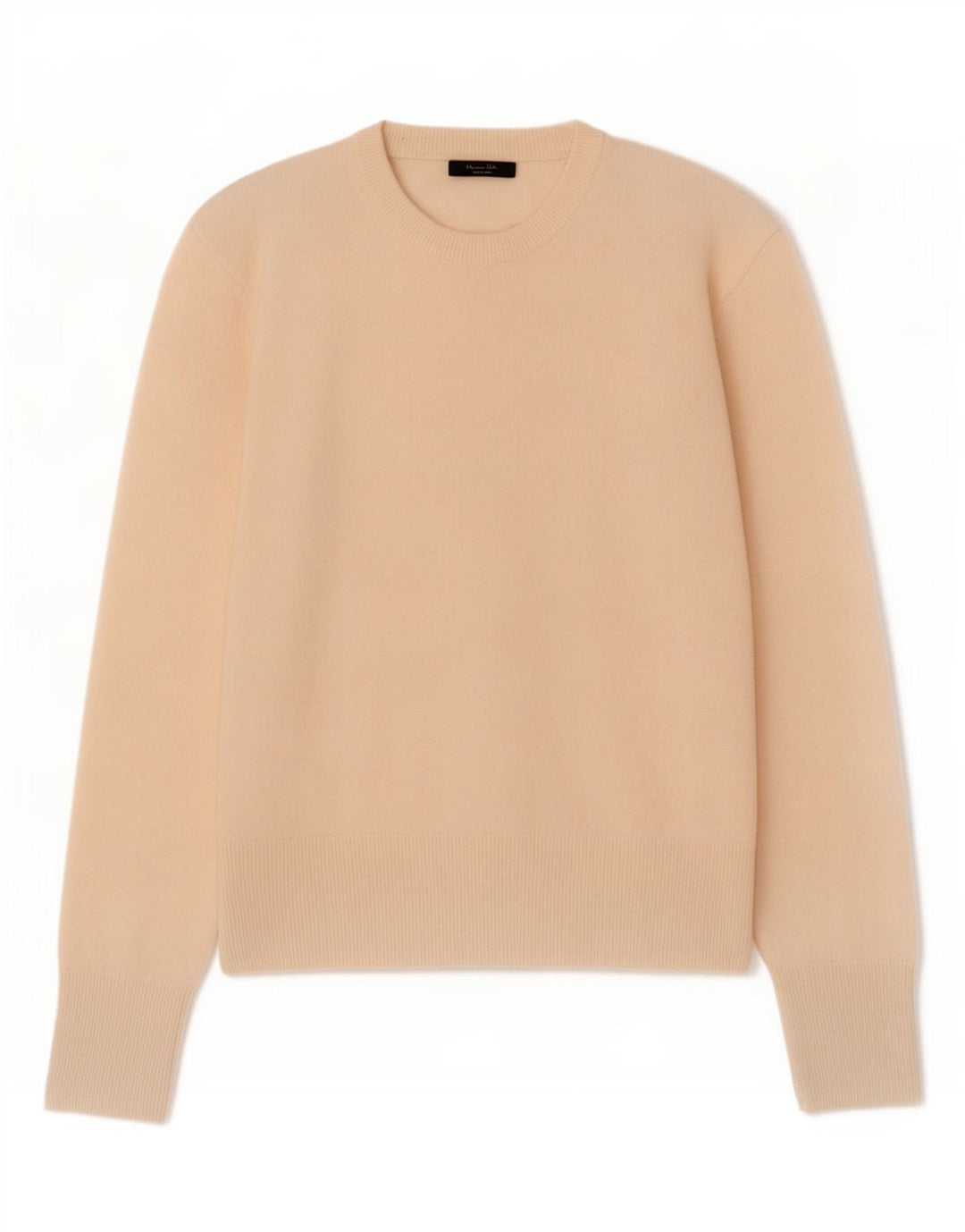 Massimo Dutti Damen-Pullover mit Rundhalsausschnitt, Gr. 14, Mittelbeige