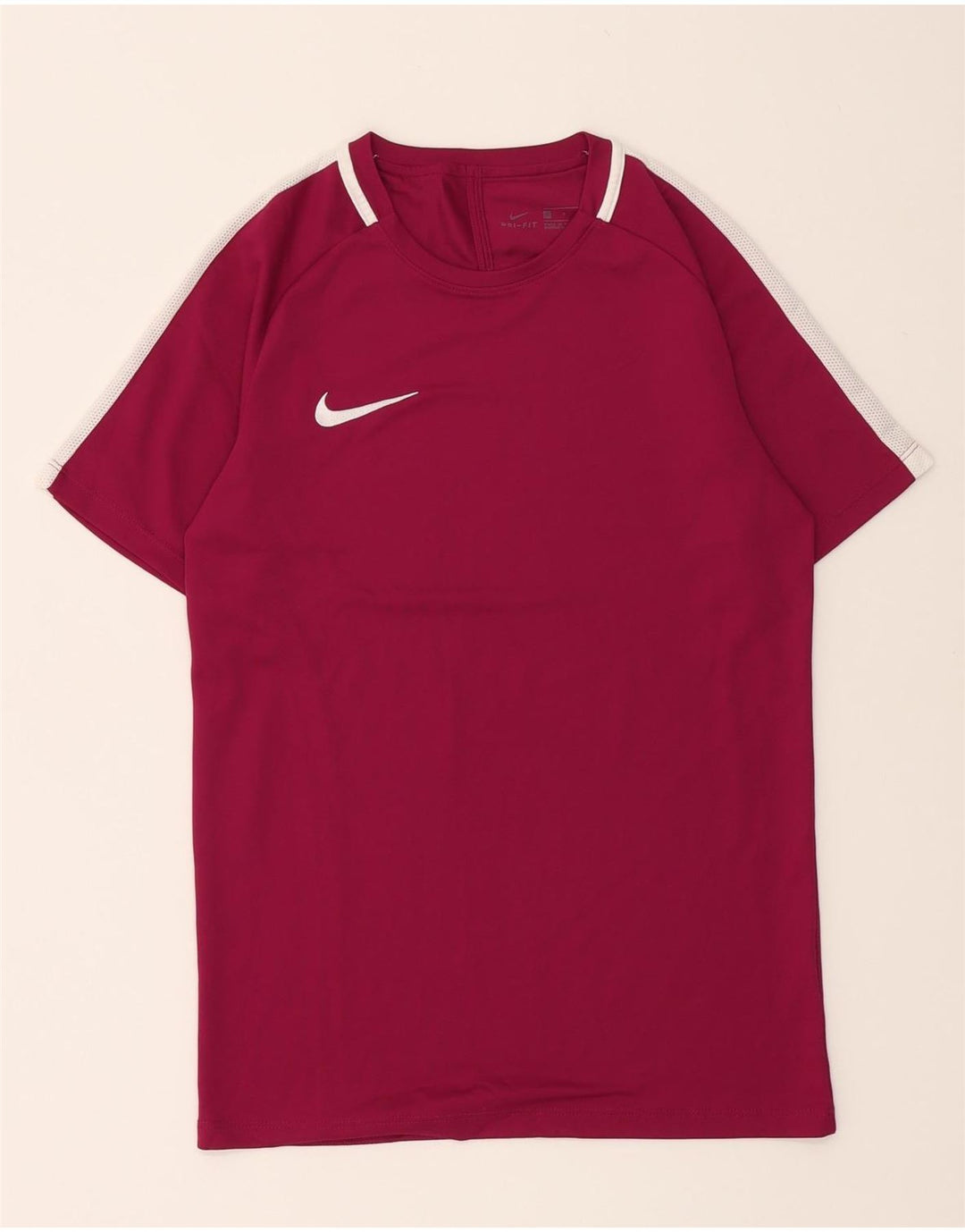 NIKE Mens Dri Fit T-Shirt Top Small Burgundy Colourblock Polyester Vintage Nike and Second-Hand Nike from Messina Hembry 