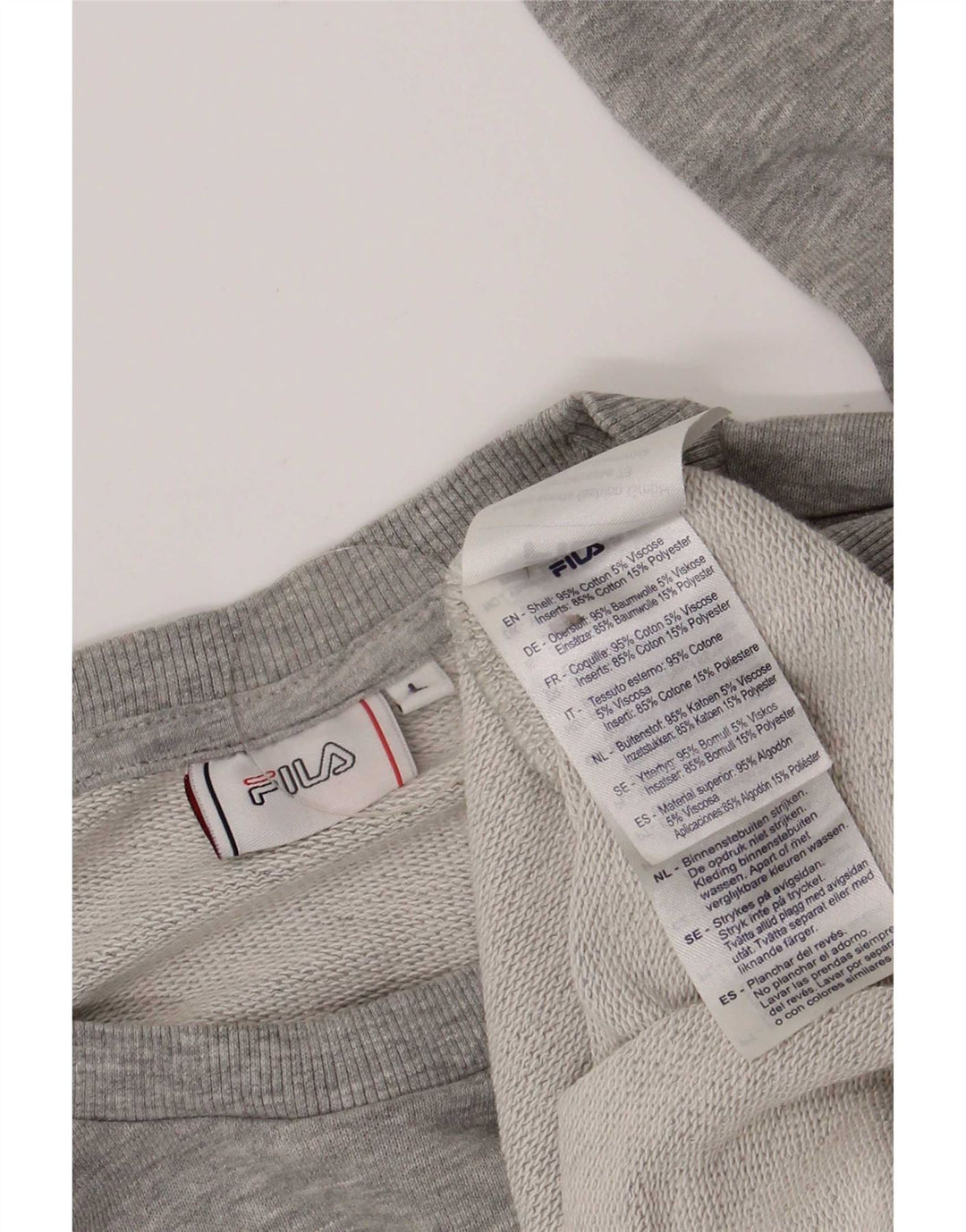 Fila Herren-Sweatshirt mit Grafik, groß, graue Farbblock-Baumwolle