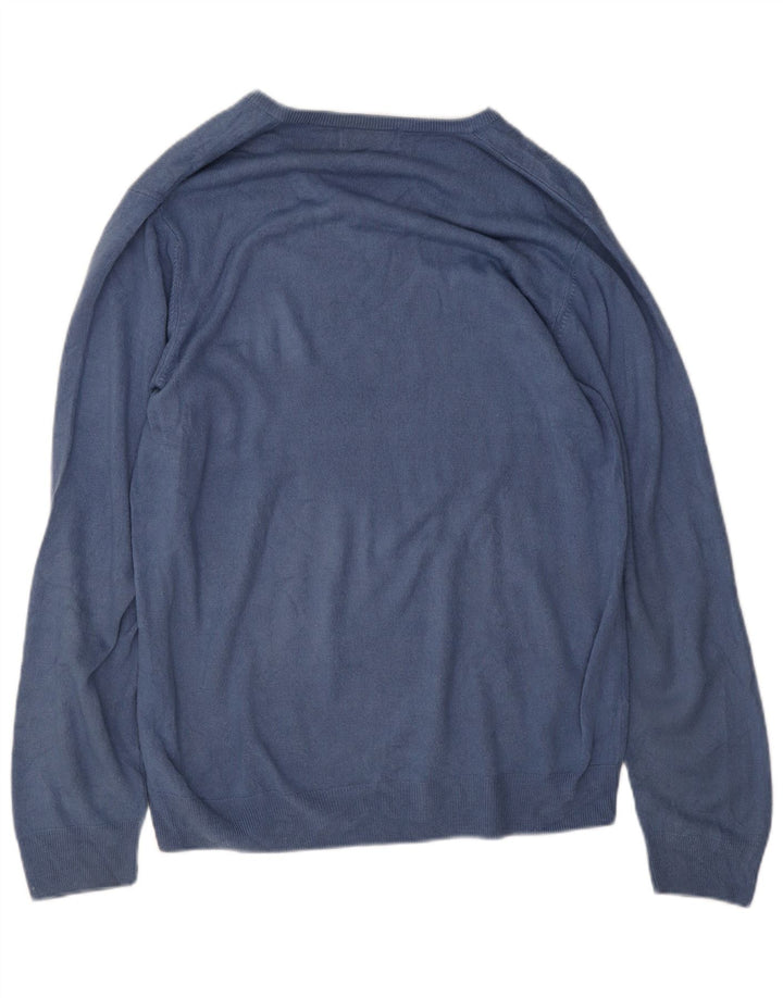Marks & Spencer Herren Blue Harbour Pullover mit V-Ausschnitt, Größe L, Marineblau