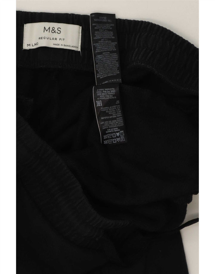 Marks & Spencer Herren-Trainingshose mit normaler Passform, mittelschwarze Baumwolle