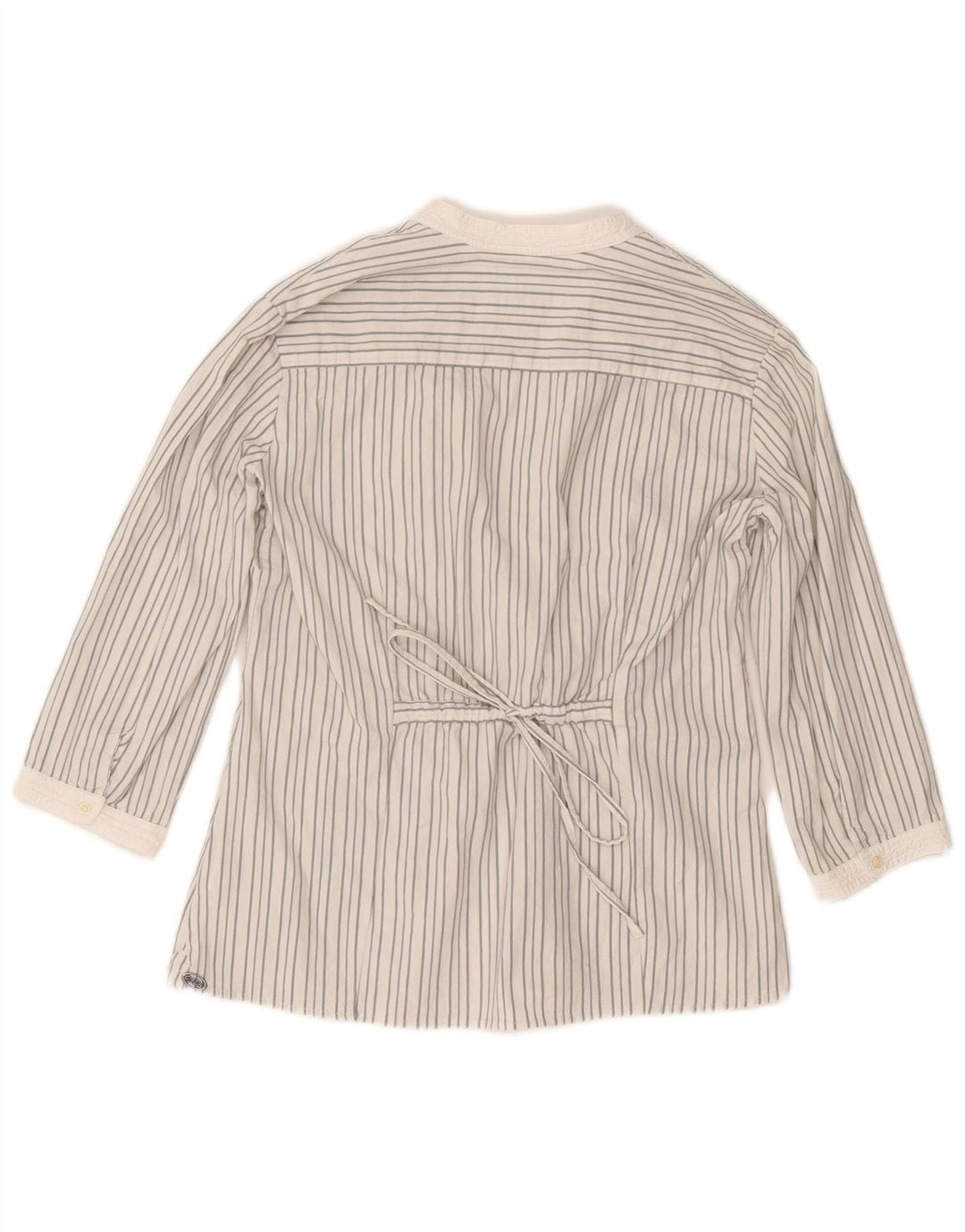 Marlboro Classics Damen-Blusenoberteil mit 3/4-Ärmeln, EU 42, großes graues Nadelstreifenmuster