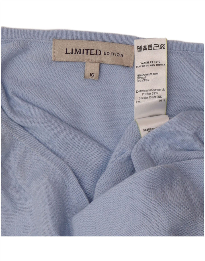 Marks & Spencer Damen Übergroßes Pulloverkleid UK 16 Large Blaues Acryl