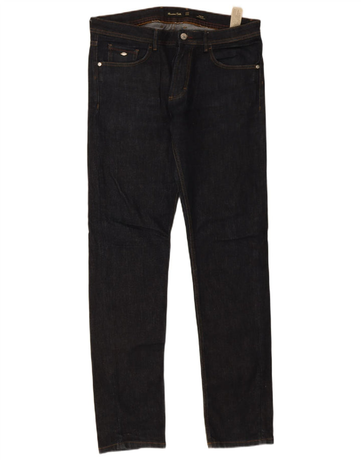 Massimo Dutti Herren Slim Jeans EU 42 Groß W32 L32 Marineblau Baumwolle