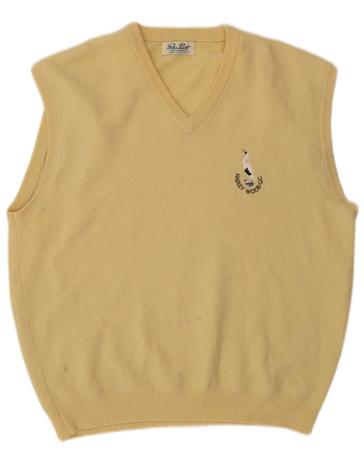 Peter Scott Herren Weste Tank Top UK 42 Große gelbe Wolle