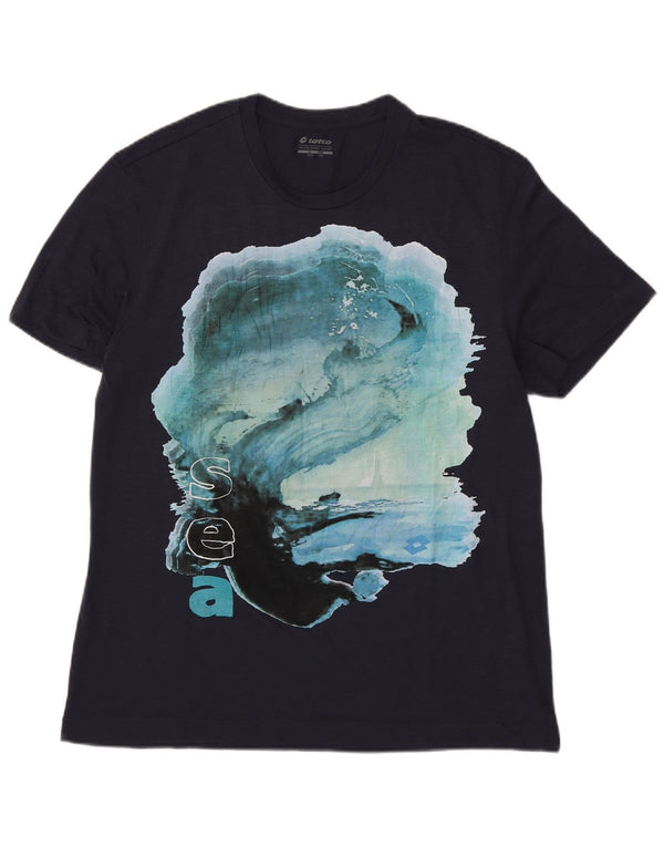 Lotto Herren-T-Shirt mit Grafik, 3XL, Marineblau, Polyester