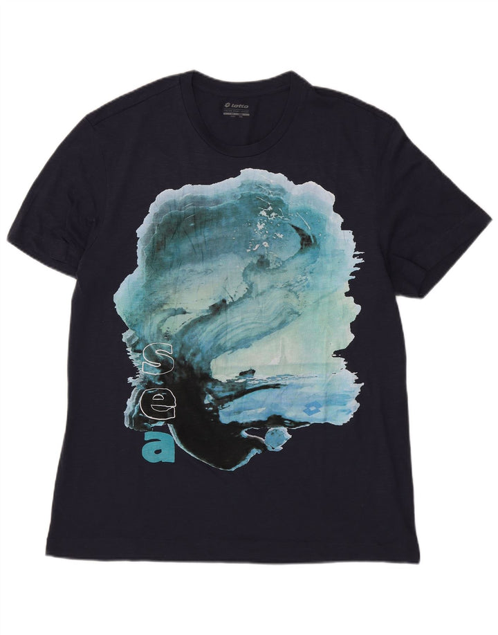 Lotto Herren-T-Shirt mit Grafik, 3XL, Marineblau, Polyester