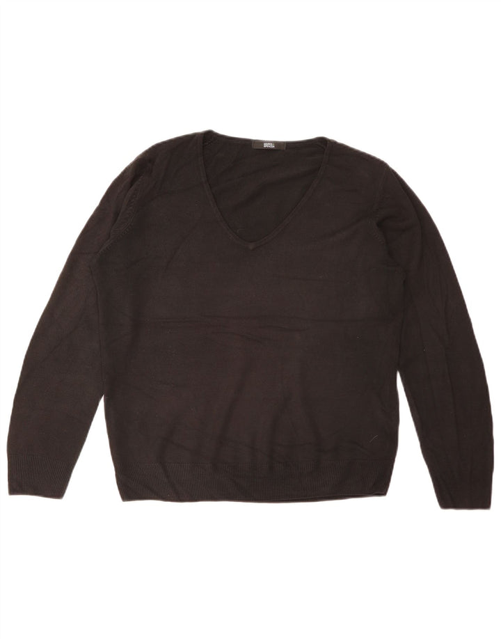 Marks & Spencer Damen-Pullover mit V-Ausschnitt, Gr. 12, Mittelschwarz, Acryl