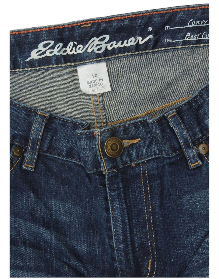 EDDIE BAUER Damen Curvy Bootcut Jeans US 10 Large W32 L32 Blau